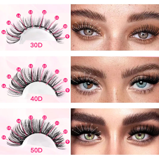 Lash Extension Kit Lash Clusters D Curl Individual Lashes Kit with Applicators D Curl 9-16mm Mixed Length Individual Lashes
