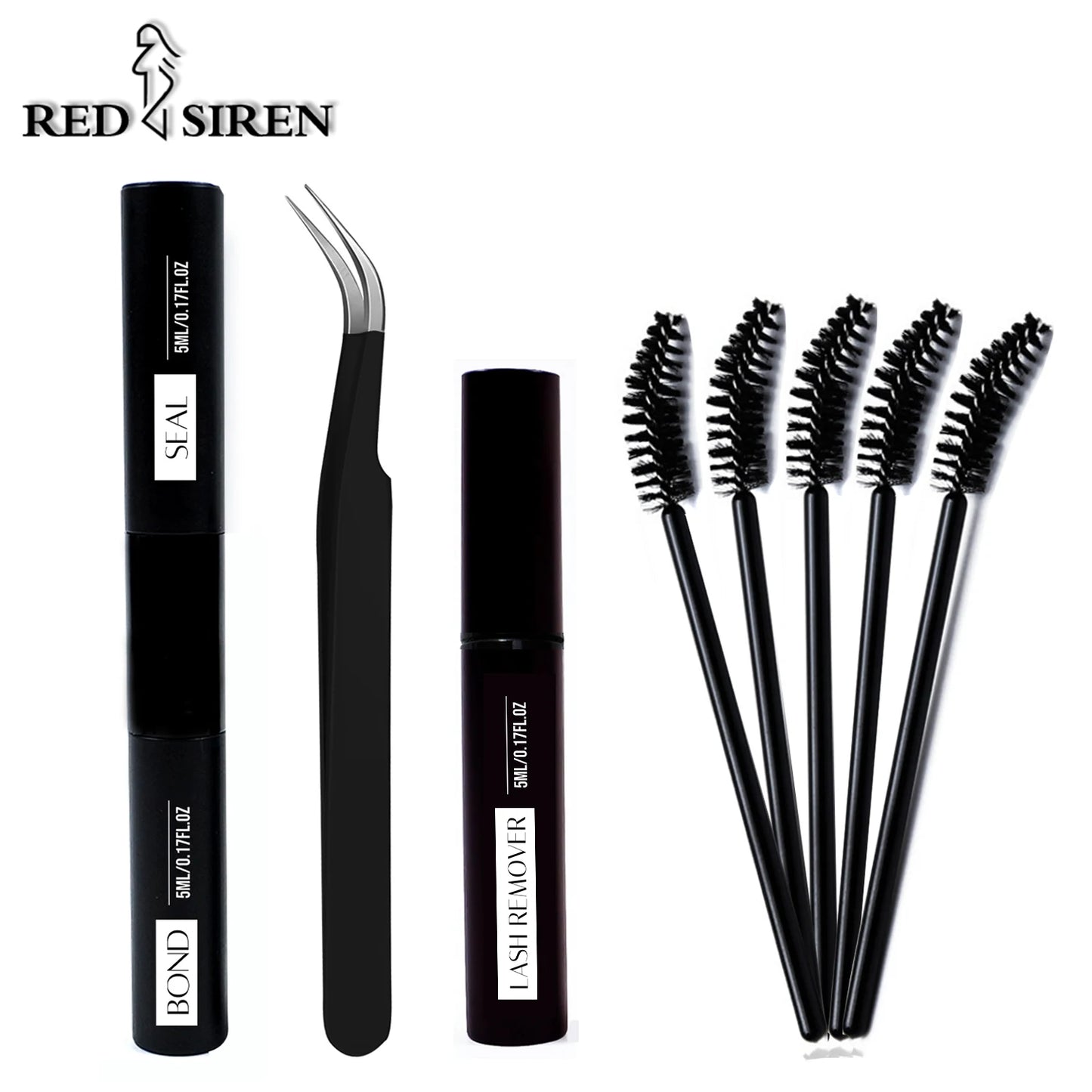 Lash Cluster Glue Bond and Seal Kit with Lash Glue Remover and Tweezers and Lash Brush for Lash Extension Clusters Makeup Tool,