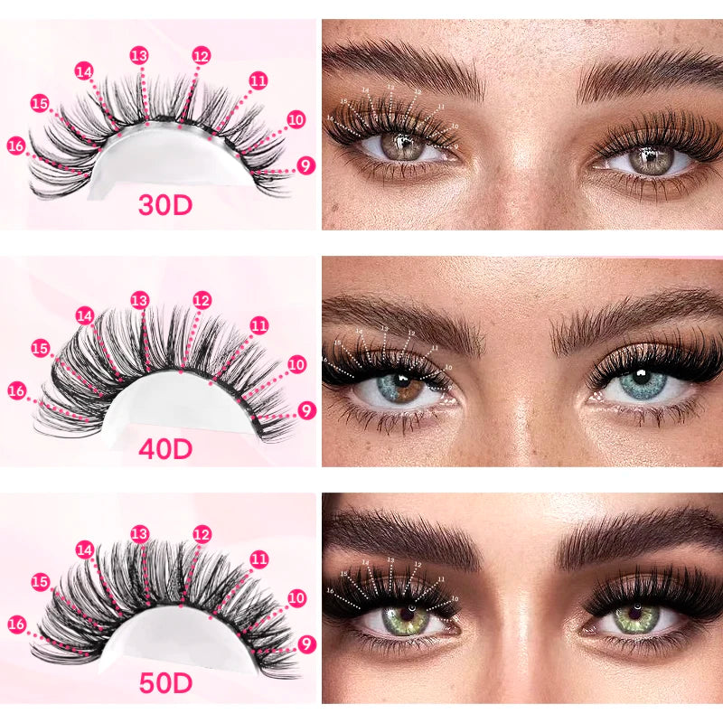 Lash Extension Kit Lash Clusters D Curl Individual Lashes Kit with Applicators D Curl 9-16mm Mixed Length Individual Lashes