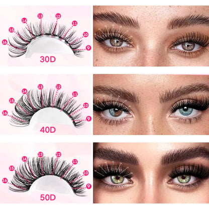 Lash Extension Kit Lash Clusters D Curl Individual Lashes Kit with Applicators D Curl 9-16mm Mixed Length Individual Lashes