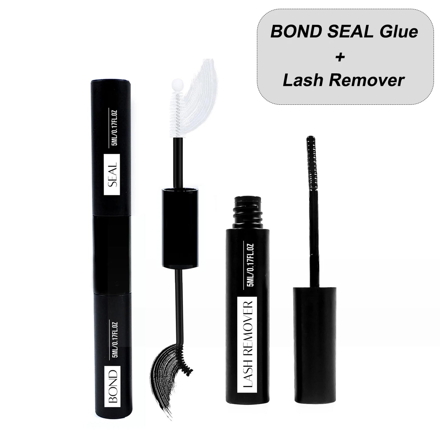 Lash Cluster Glue Bond and Seal Kit with Lash Glue Remover and Tweezers and Lash Brush for Lash Extension Clusters Makeup Tool,