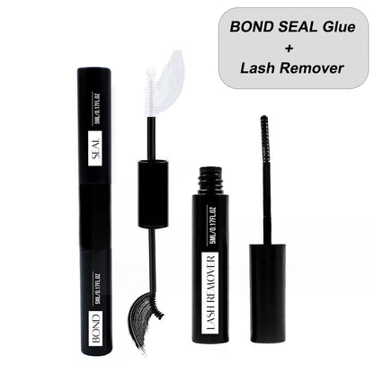 Lash Cluster Glue Bond and Seal Kit with Lash Glue Remover and Tweezers and Lash Brush for Lash Extension Clusters Makeup Tool,